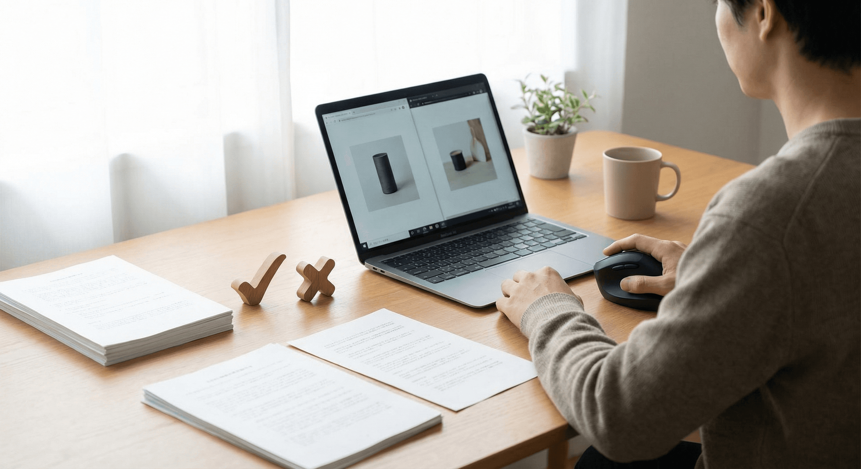 Compact ergonomic mouse setup for deciding who should switch from a standard mouse