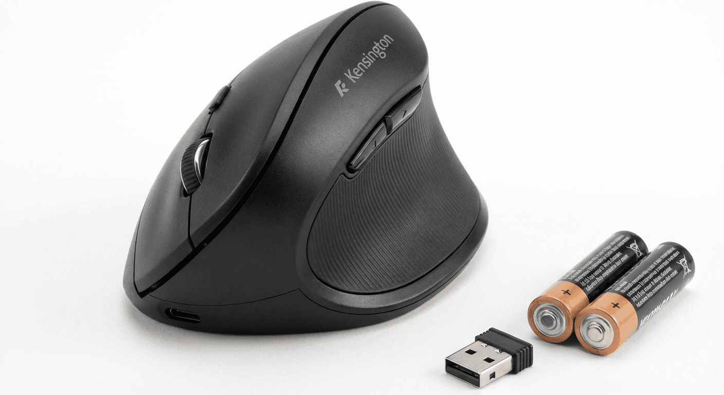 Kensington Pro Fit Ergo vertical mouse product photo used in Can a Vertical Mouse Cure RSI? (What the Research Says)
