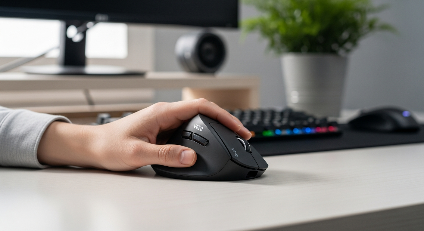 J-Tech Digital V628 ambidextrous budget vertical ergonomic mouse for left hand