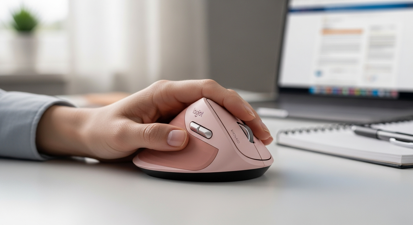 Logitech Lift Left Edition wireless vertical mouse for left-handed users product photo