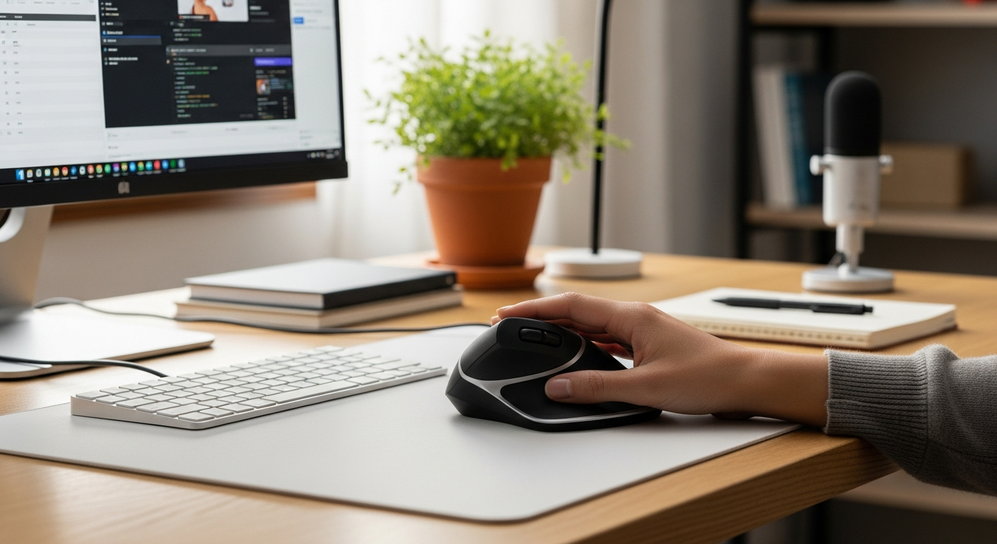 Vertical mouse ergonomic setup guide for home office workers