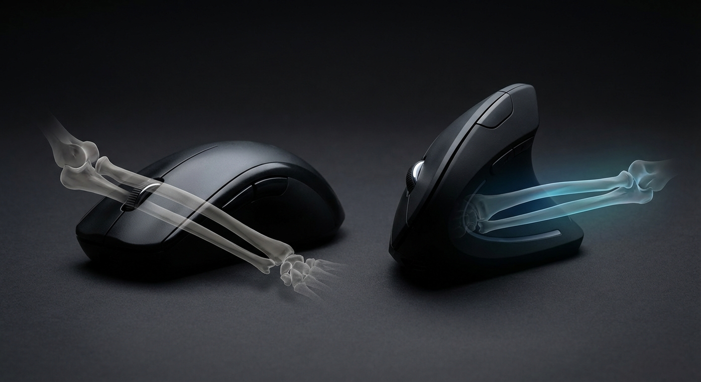 Vertical versus regular mouse decision hero visual